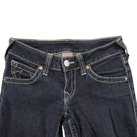 True Religion Brand Jeans Women’s 28 Made in USA Dark Wash Flap Pocket Skinny - Picture 4 of 5